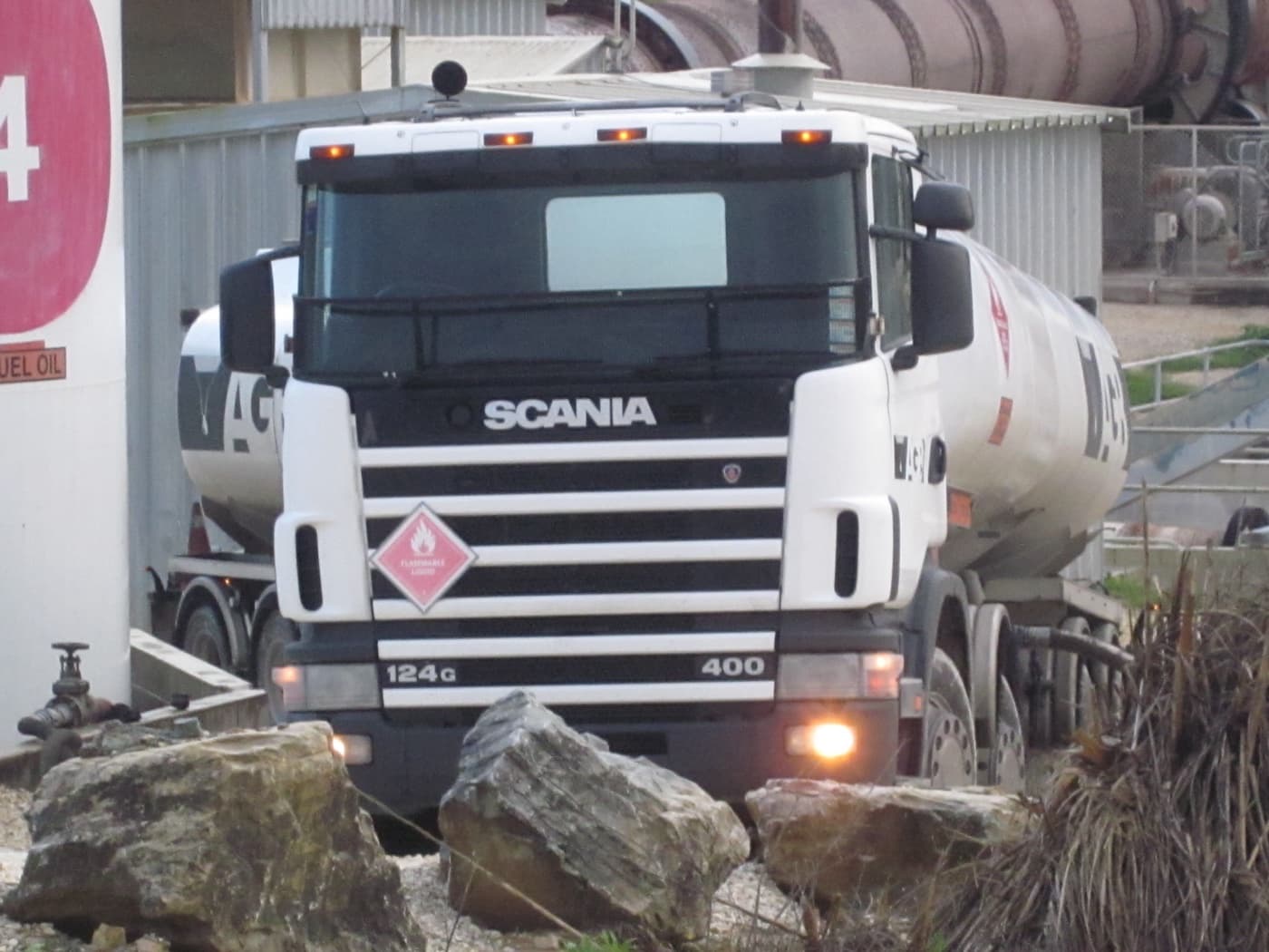 AGB Solutions Scania tanker at an industrial collection site